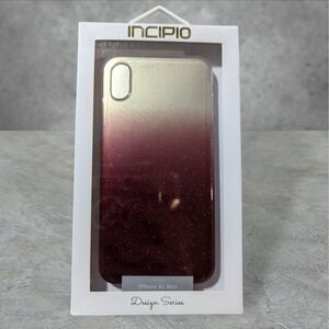 Q2. Incipio Design Series Case for Apple iPhone Xs Max - Red/Gold Ombre Glitter